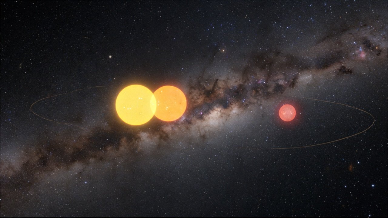 A hierarchical triple star system in the Milky Way